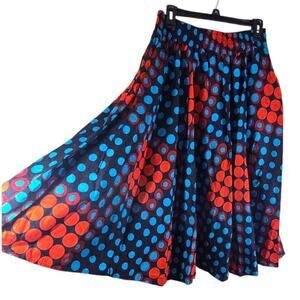 NF Flare skirt elastic waist belted knee length‎ polka dot one size60